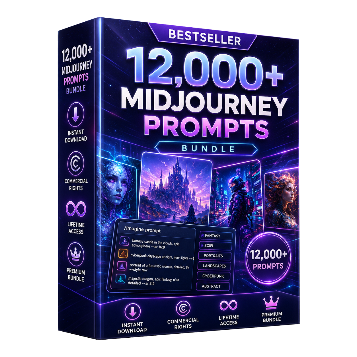 12,000+ Midjourney Prompts Bundle